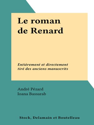cover image of Le roman de Renard